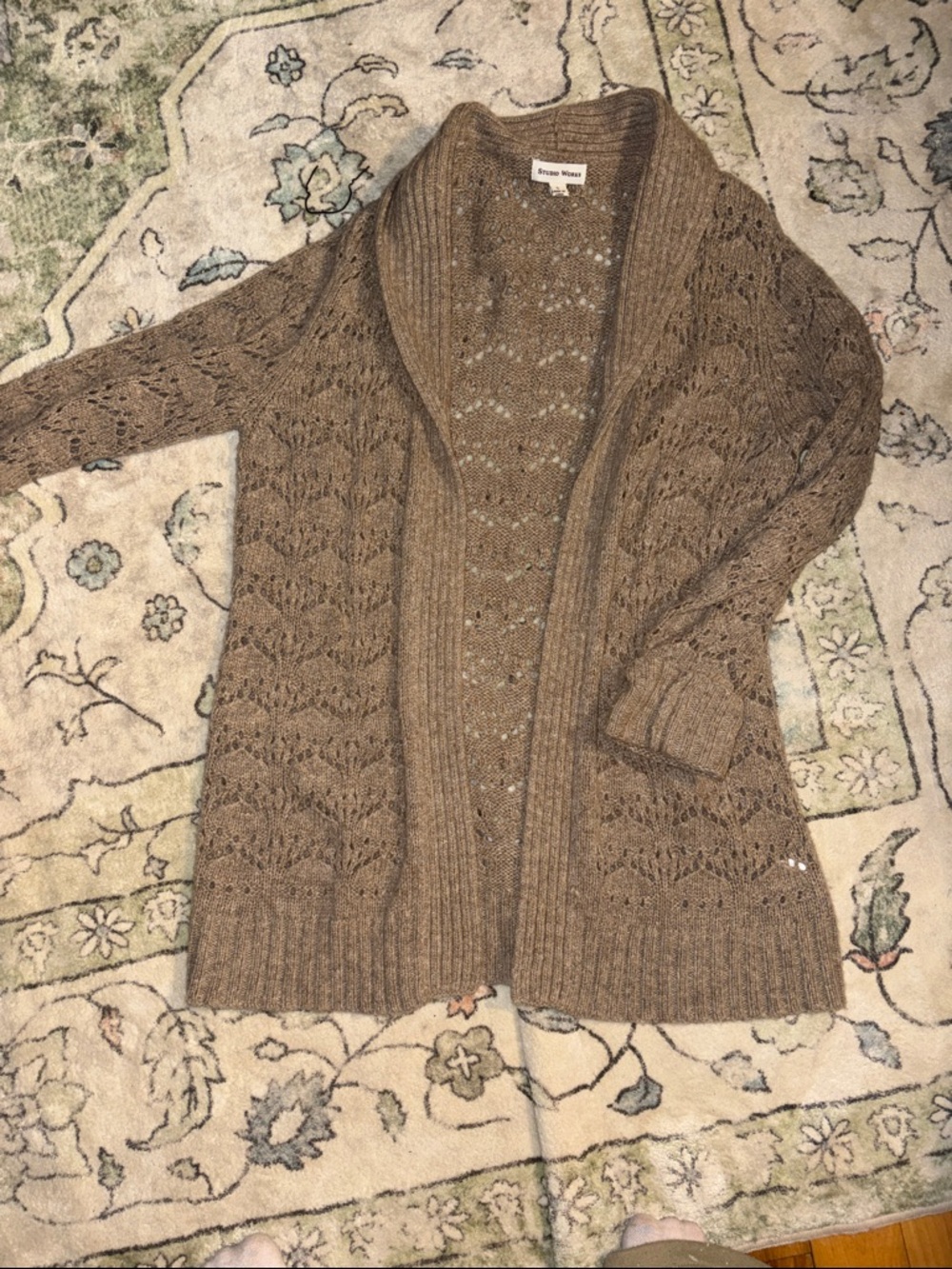 Cozy Open-Front Knit Cardigan Sweater - Brown